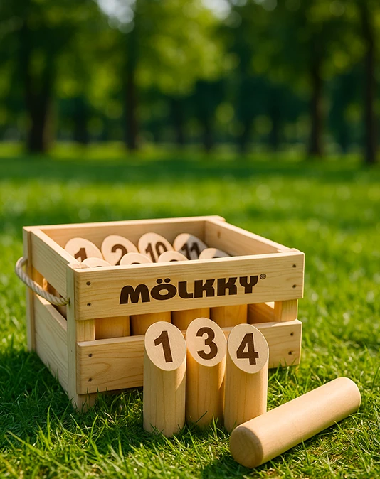 Mölkky en plein air dans un parc lors d'un événement festif